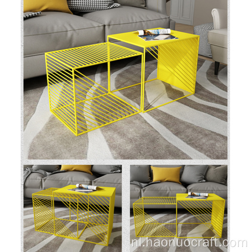 Zitkamer sofa hoek een paar, creatieve recreatieve kleine vierkante tafel, gecontracteerde Nordic kleine theetafel
